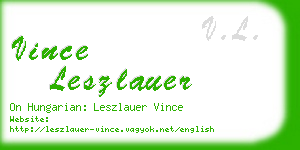 vince leszlauer business card